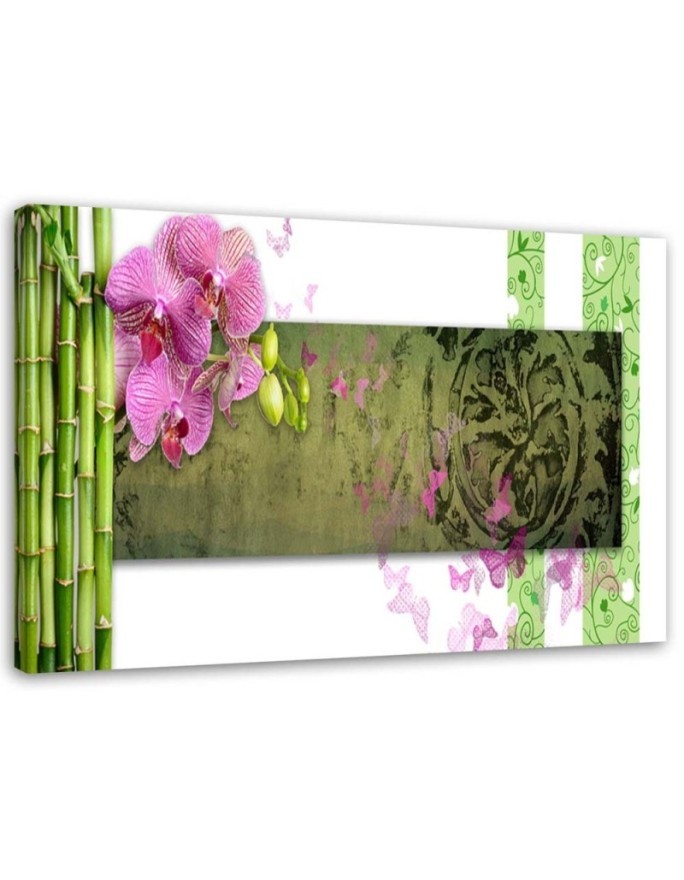 Modernes Wandbild - Orchidee und Bambus | Feeby