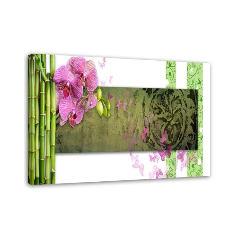 Modernes Wandbild - Orchidee und Bambus | Feeby