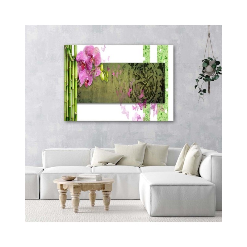 Modernes Wandbild - Orchidee und Bambus | Feeby