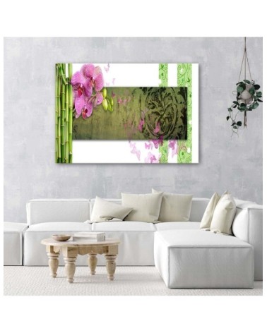 Modernes Wandbild - Orchidee und Bambus | Feeby