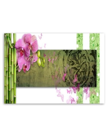 Modernes Wandbild - Orchidee und Bambus | Feeby
