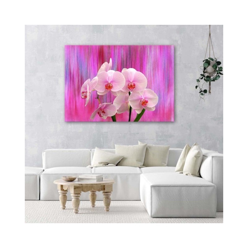 Leinwandbild - Orchideen in Lila und Rosa | Feeby