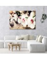 Obraz na ścianę canvas - Białe storczyki zen | FEEBY