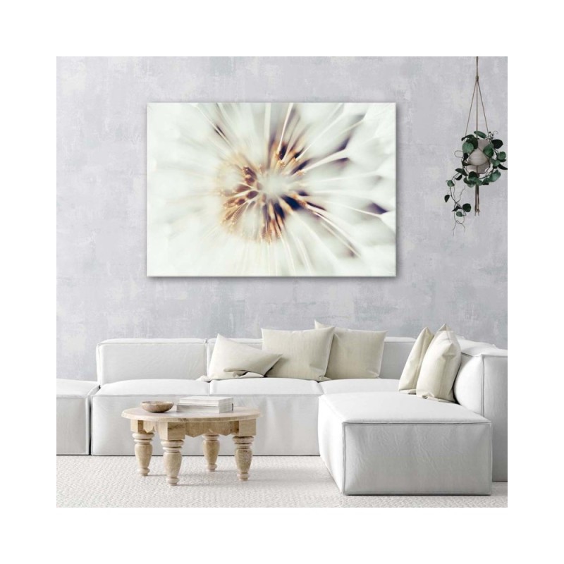 Wandbild für Wohnzimmer - Nahaufnahme eines Löwenzahns | Feeby