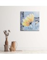Obraz jak ręcznie malowany - Żółty kwiat shabby chic | FEEBY