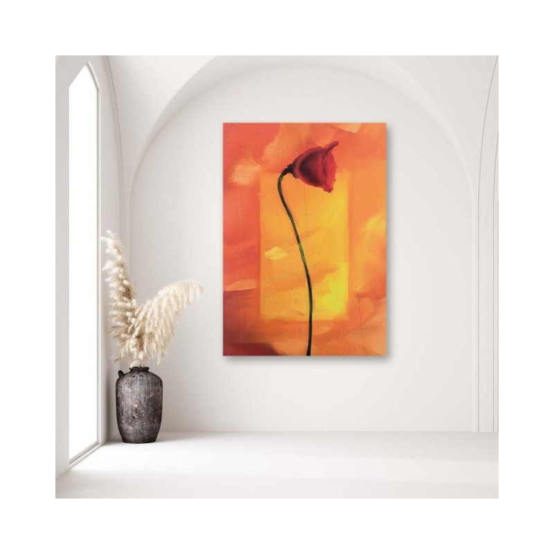 Leinwandbild - Einzelne Mohnblume | Feeby