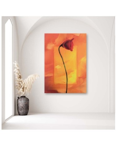 Leinwandbild - Einzelne Mohnblume | Feeby