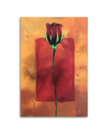 Modernes Wandbild - Rote Rose als Handbemalung | Feeby