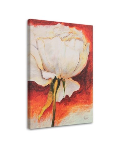 Modernes Wandbild - Weiße Pfingstrose - handbemalt | Feeby