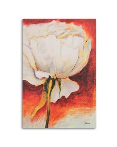 Modernes Wandbild - Weiße Pfingstrose - handbemalt | Feeby