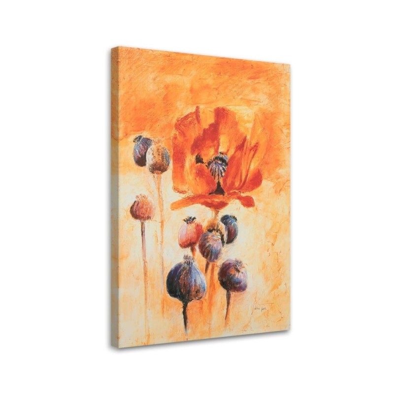 Bild auf Leinwand - Mohnblumen in Blüte - handbemalt | Feeby