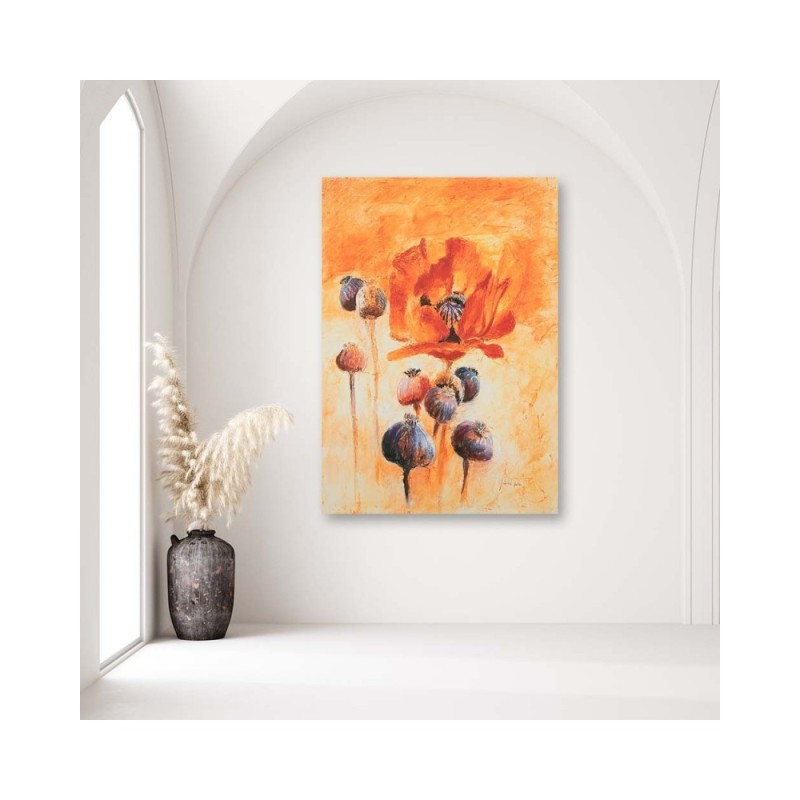 Bild auf Leinwand - Mohnblumen in Blüte - handbemalt | Feeby