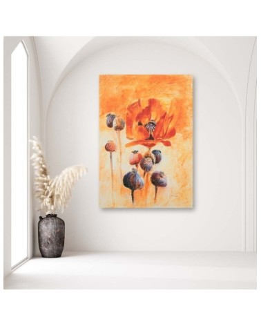 Bild auf Leinwand - Mohnblumen in Blüte - handbemalt | Feeby