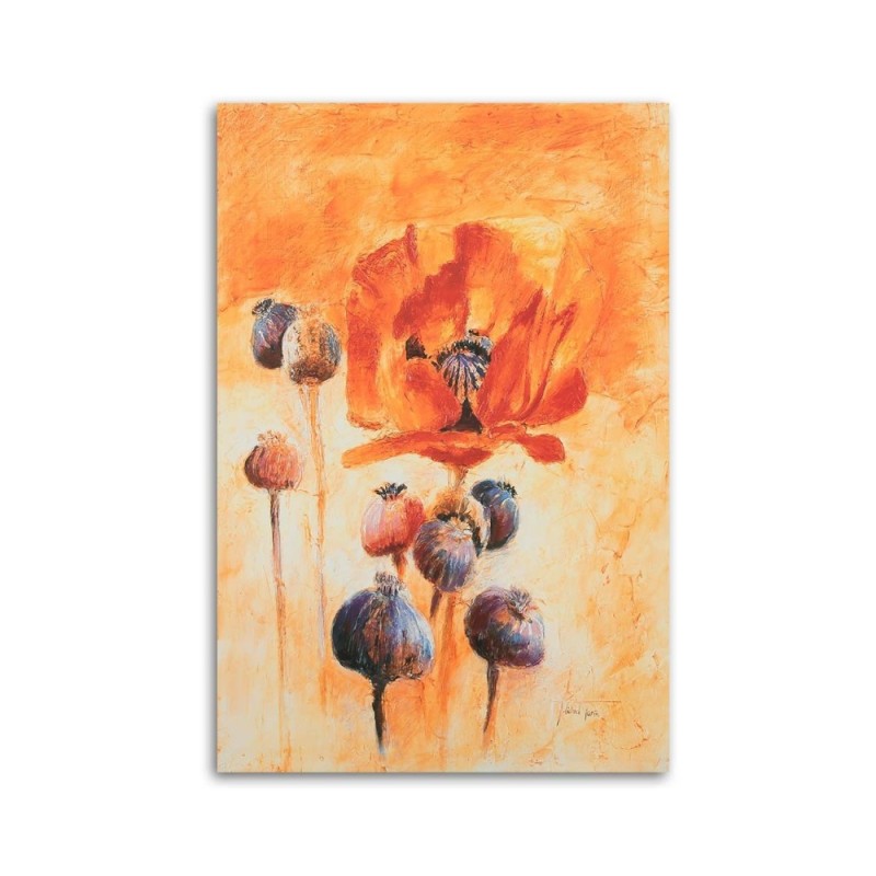 Bild auf Leinwand - Mohnblumen in Blüte - handbemalt | Feeby