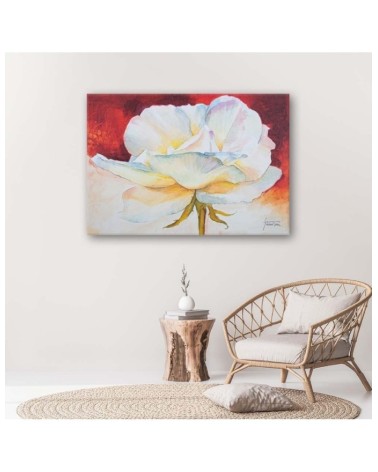 Dekoratives Leinwandbild - Weiße Pfingstrose | Feeby