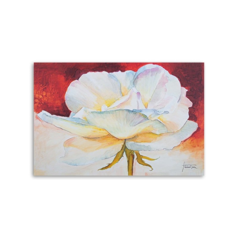 Dekoratives Leinwandbild - Weiße Pfingstrose | Feeby