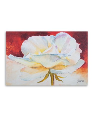 Dekoratives Leinwandbild - Weiße Pfingstrose | Feeby