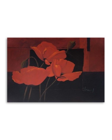 Leinwandbild - Rote Mohnblumen auf dem Feld | Feeby