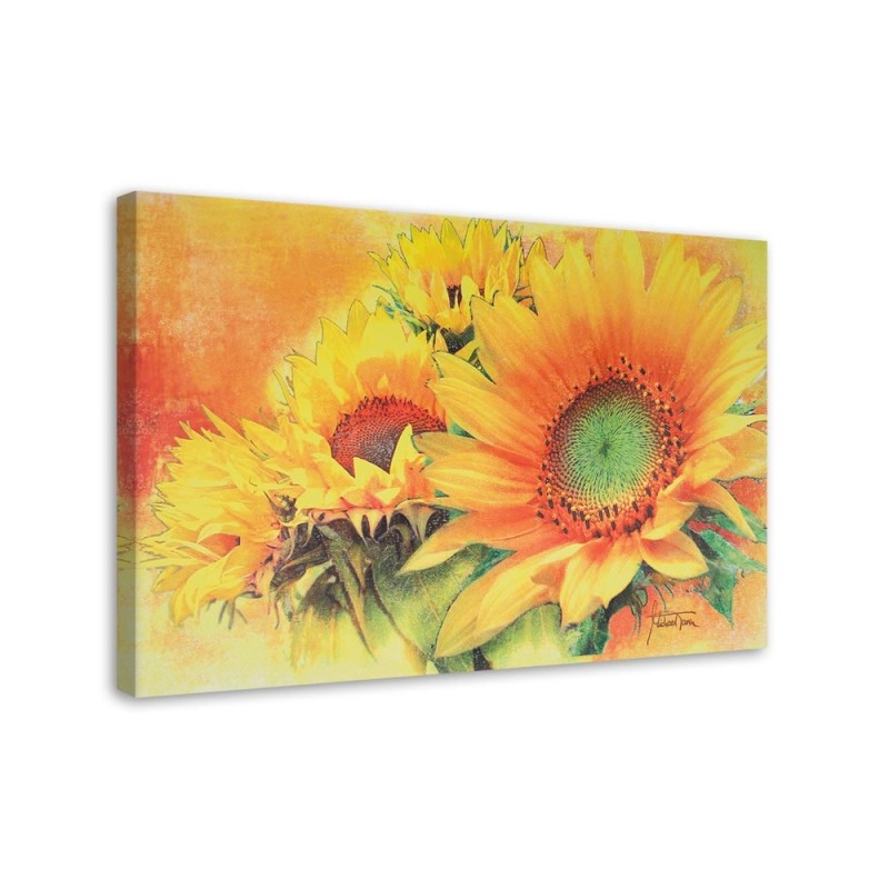 Bild auf Leinwand - Handgemalte Sonnenblumen | Feeby