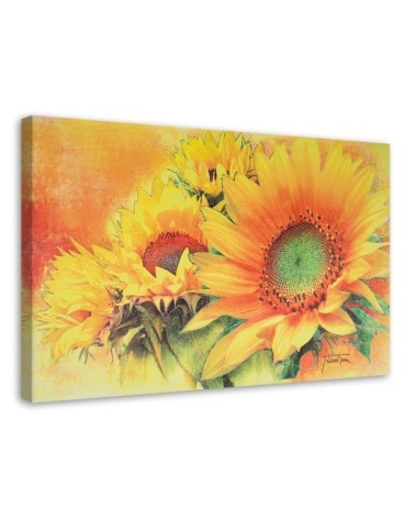 Bild auf Leinwand - Handgemalte Sonnenblumen | Feeby