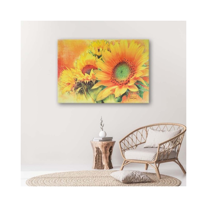 Bild auf Leinwand - Handgemalte Sonnenblumen | Feeby