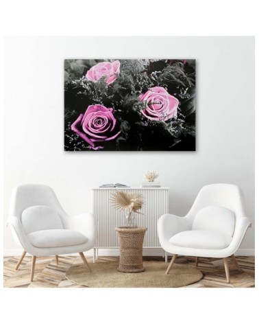 Leinwandbild - Rosa Rosen in einem geheimen Garten | Feeby