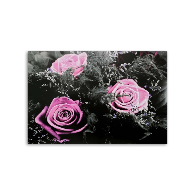 Leinwandbild - Rosa Rosen in einem geheimen Garten | Feeby