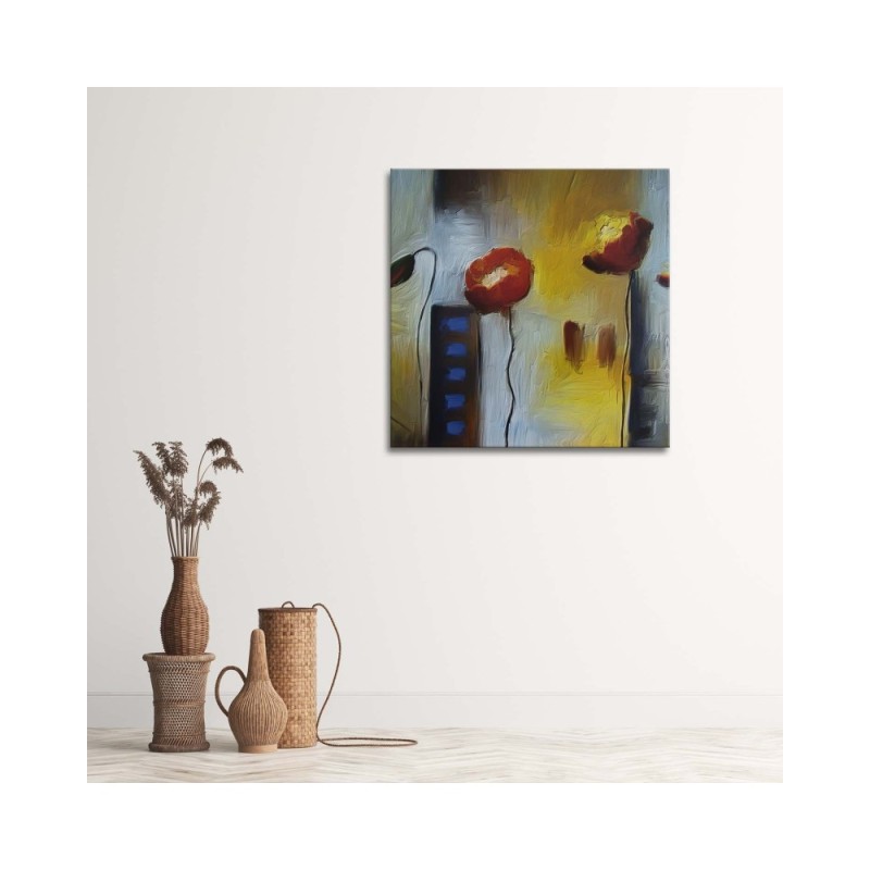 Bild auf Leinwand - Zwei orangefarbene Mohnblumen | Feeby