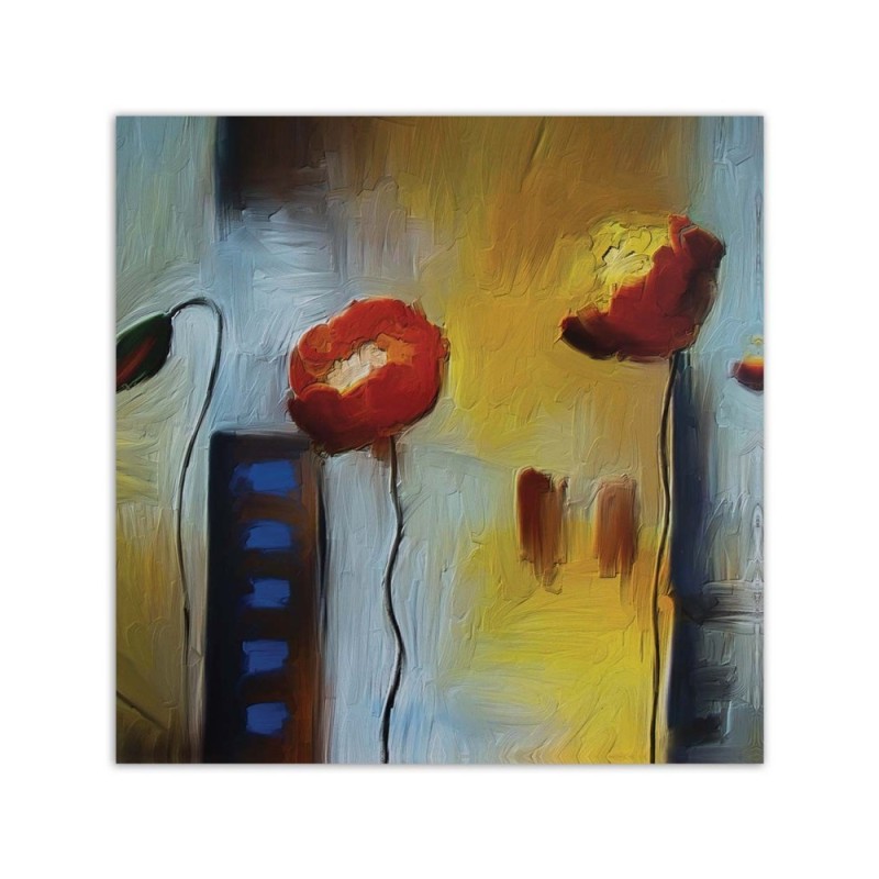 Bild auf Leinwand - Zwei orangefarbene Mohnblumen | Feeby