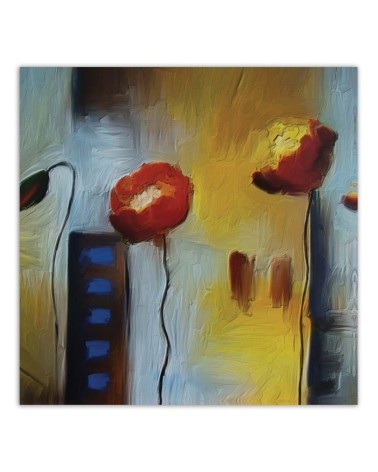 Bild auf Leinwand - Zwei orangefarbene Mohnblumen | Feeby