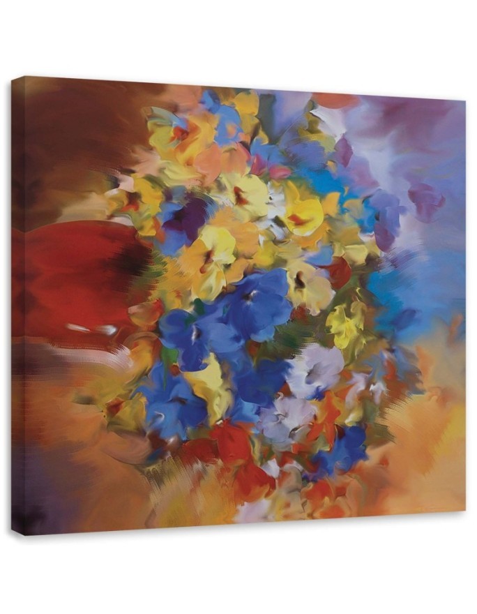 Leinwandbild - Bunte Blumen auf einer Wiese | Feeby