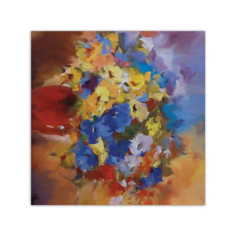 Leinwandbild - Bunte Blumen auf einer Wiese | Feeby