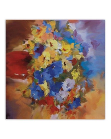 Leinwandbild - Bunte Blumen auf einer Wiese | Feeby