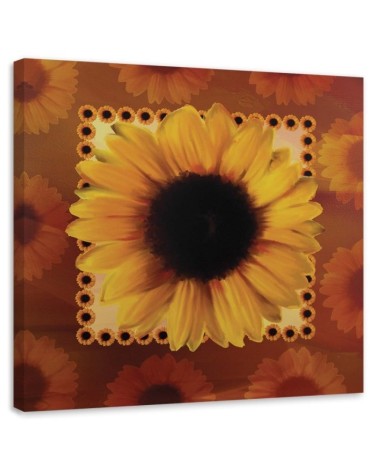Hand-painted picture - Canvas painted sunflowers | FEEBY