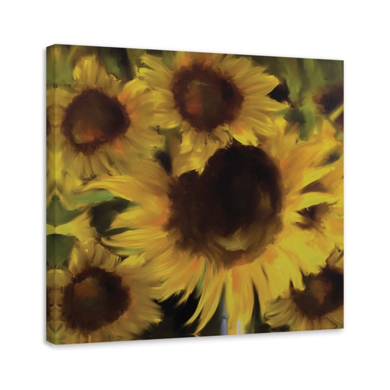 Leinwandbild - Blumenstrauß aus gelben Sonnenblumen | Feeby