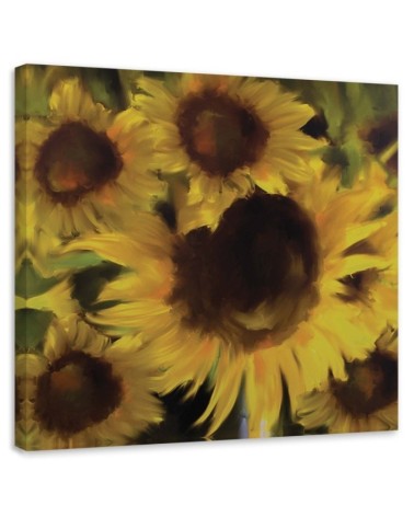 Leinwandbild - Blumenstrauß aus gelben Sonnenblumen | Feeby