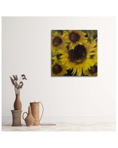Leinwandbild - Blumenstrauß aus gelben Sonnenblumen | Feeby