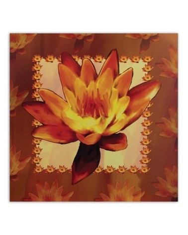 Modernes Wandbild - Seerose auf orangefarbenem Hintergrund | Feeby