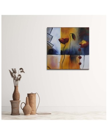 Leinwanddruck - Zwei Mohnblumen und eine Knospe | Feeby