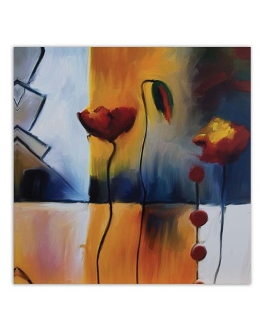 Leinwanddruck - Zwei Mohnblumen und eine Knospe | Feeby