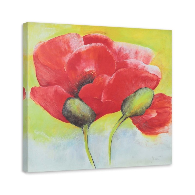 Wandbild für Wohnzimmer - Zwei Mohnblumen in Großaufnahme | Feeby