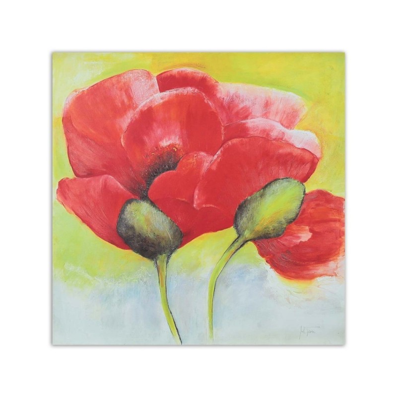 Wandbild für Wohnzimmer - Zwei Mohnblumen in Großaufnahme | Feeby