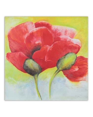 Wandbild für Wohnzimmer - Zwei Mohnblumen in Großaufnahme | Feeby