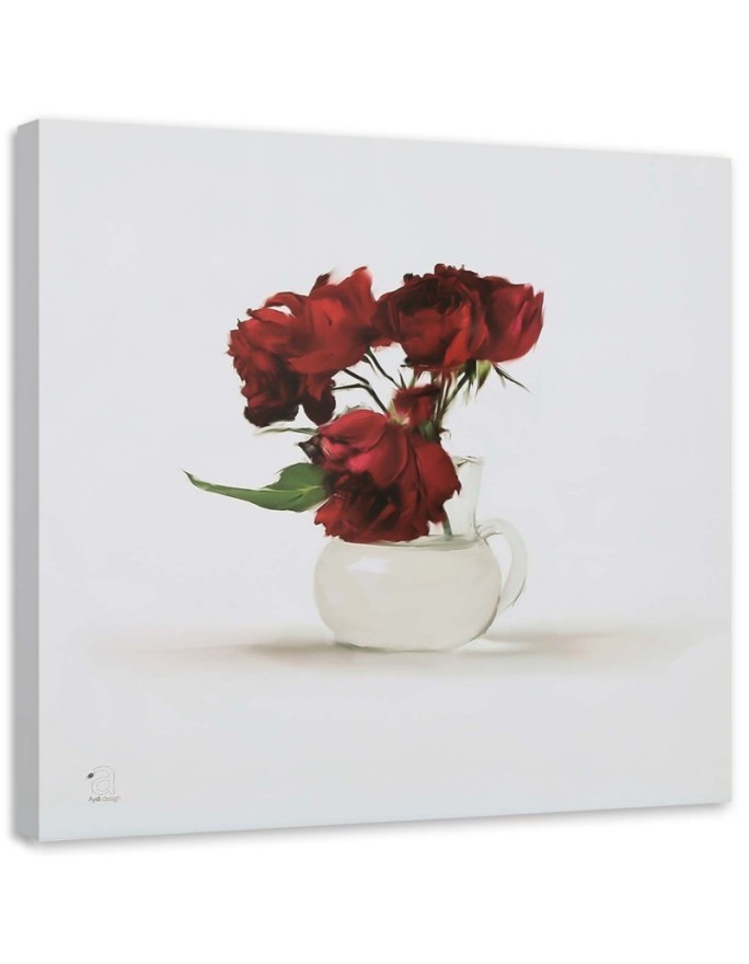 Leinwandbild - Verblühte Rosen in einer Vase | Feeby