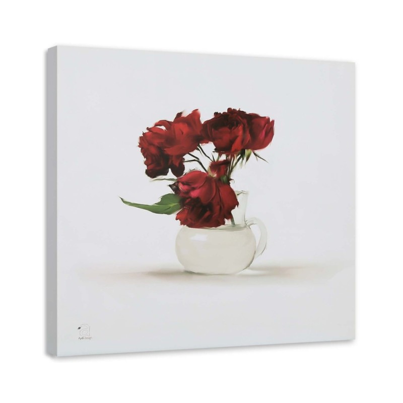 Leinwandbild - Verblühte Rosen in einer Vase | Feeby