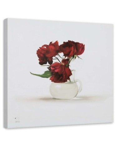 Painted painting - Red roses in a vase | FEEBY