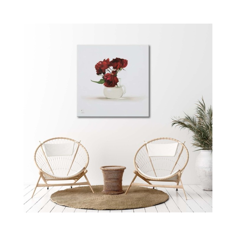 Leinwandbild - Verblühte Rosen in einer Vase | Feeby