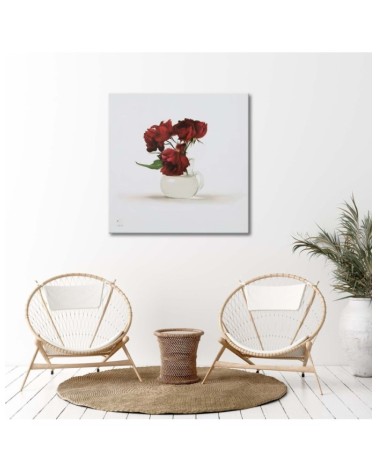 Leinwandbild - Verblühte Rosen in einer Vase | Feeby