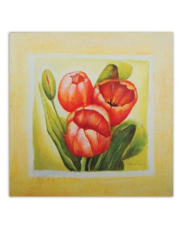 Dekoratives Leinwandbild - Drei rote Tulpen | Feeby