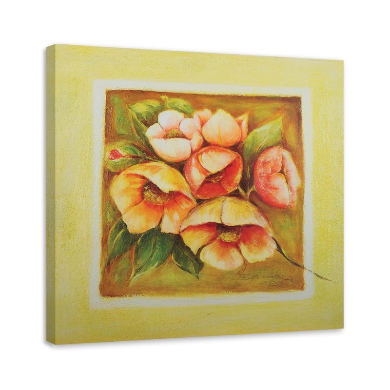 Modernes Wandbild - Sechs rosa Blumen | Feeby